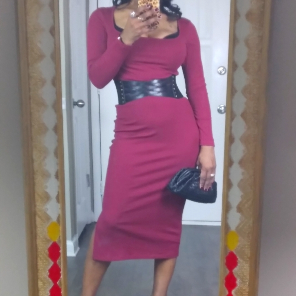 LDS Ribbed Midi Dress